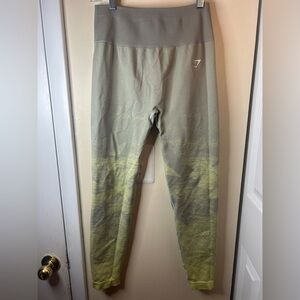Gymshark Women's Leggings in Gray and Yellow